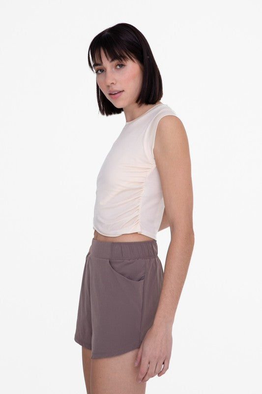 Overlay Cropped Tank- Natural