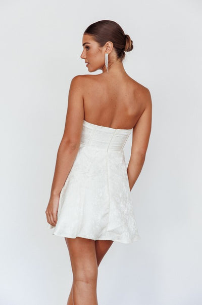 White Frill Corset Top Mini Dress