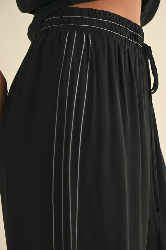 Black Thread Detail Pant Set