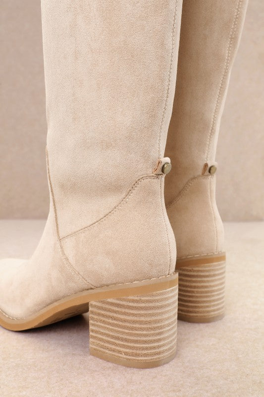 Juno Tall Beige Suede Boot