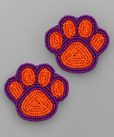 Clemson Beaded Earrings