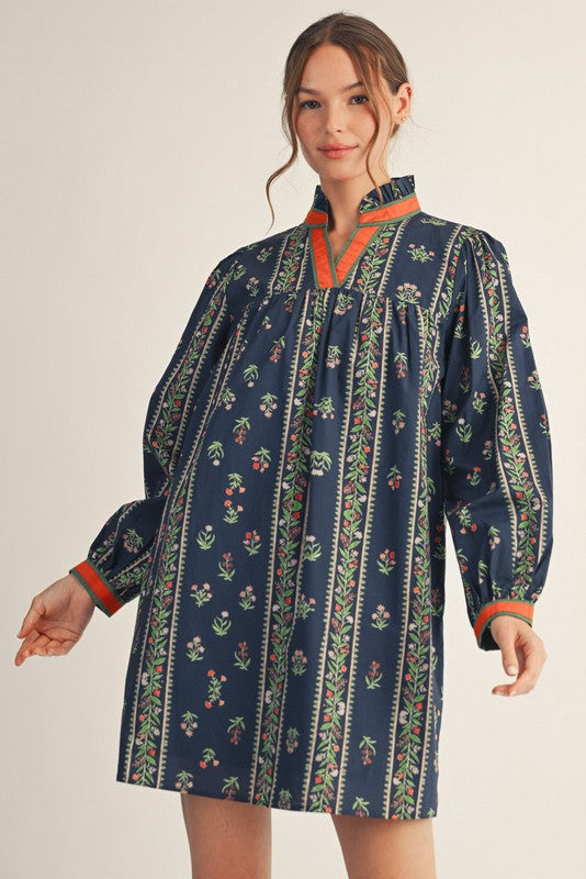 Navy Lovely Floral Dress