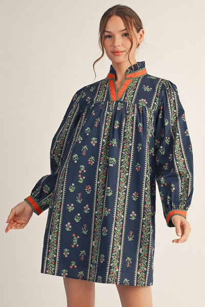 Navy Lovely Floral Dress
