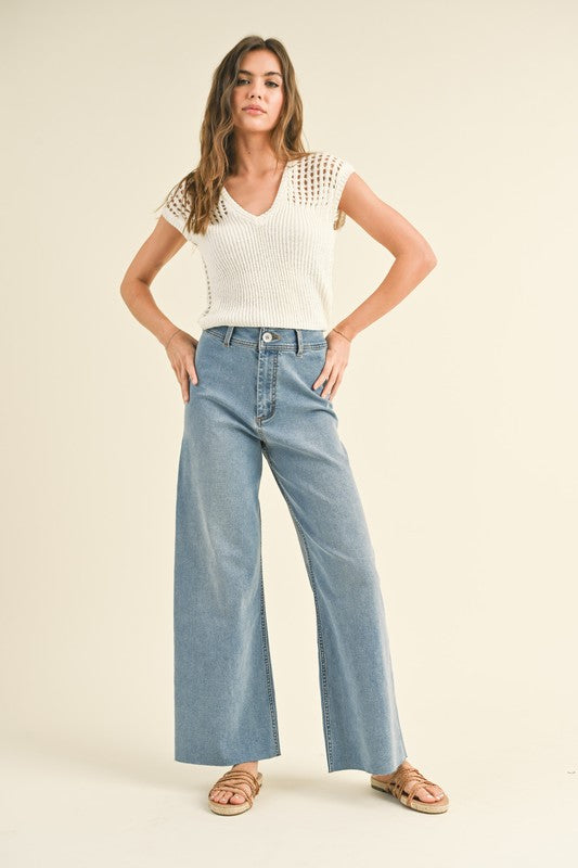 Medium Wash Wide Leg Denim