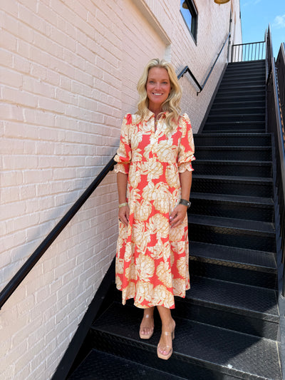 Eleanor Fall Floral Fire Dress