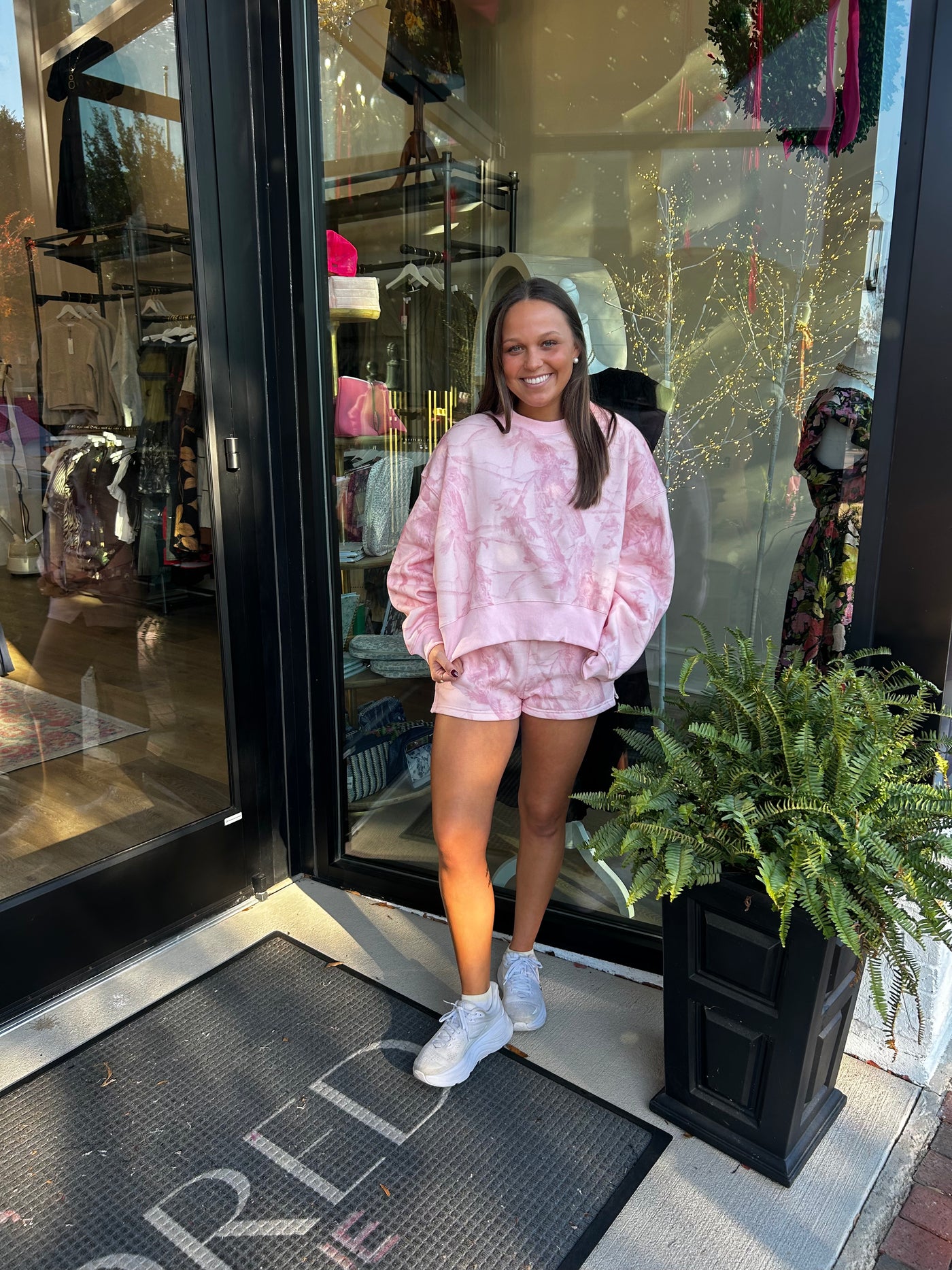 Pink Camo Sweatshirt Set