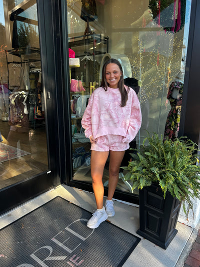 Pink Camo Sweatshirt Set