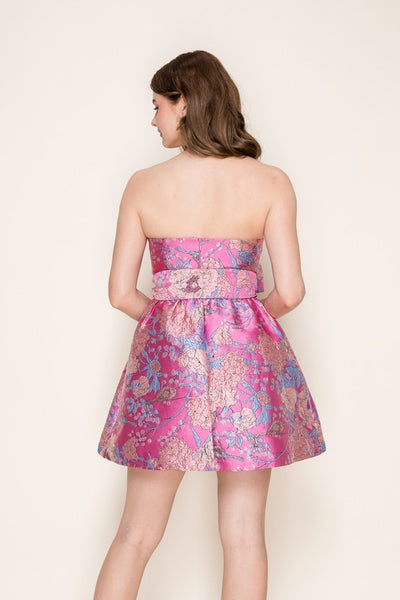 Summer Garden Bow Waist Mini Dress