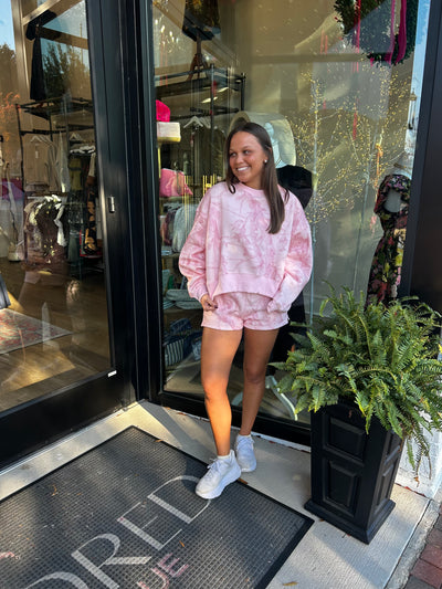 Pink Camo Sweatshirt Set