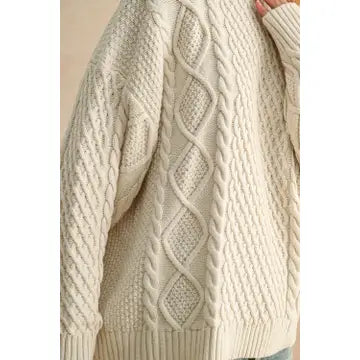 Oatmeal Cable Knit Sweater