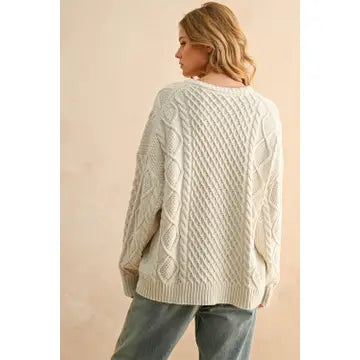 Oatmeal Cable Knit Sweater