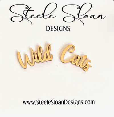 Double Name Team Earrings