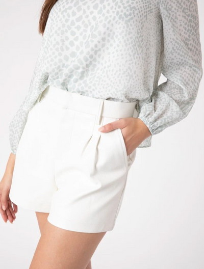 White Modern Tailored Shorts