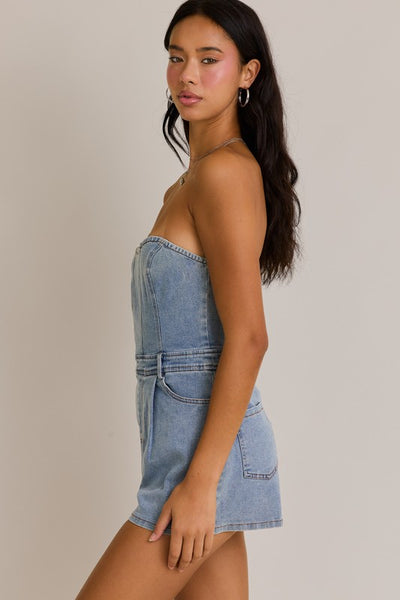 Tube Denim Romper