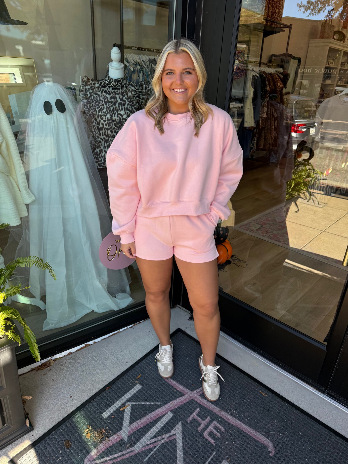 Cozy Fleece Sweatshirt Set- Blush