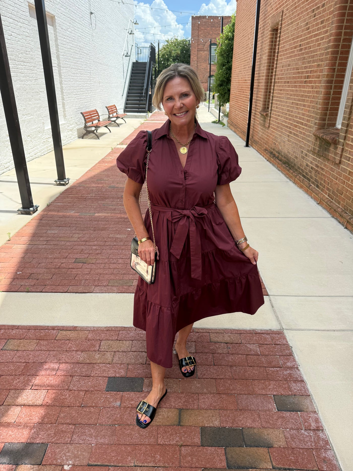 Clara Wine Maxi Dress