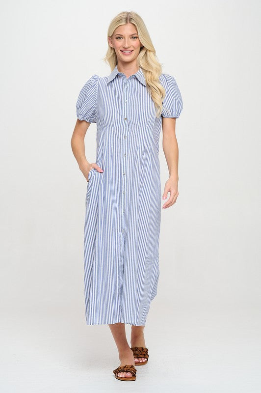 Aegean Stripe Midi Dress
