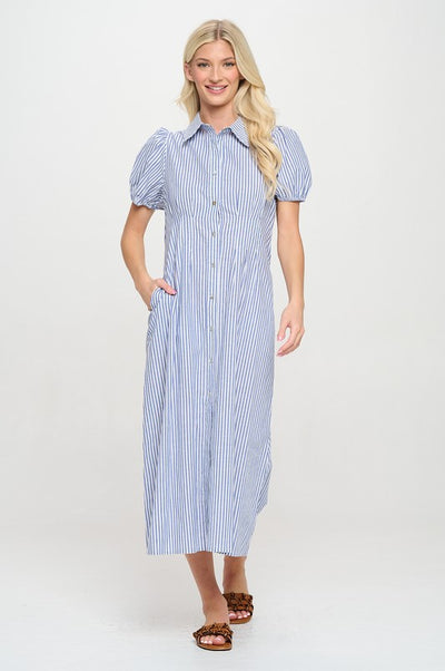 Aegean Stripe Midi Dress