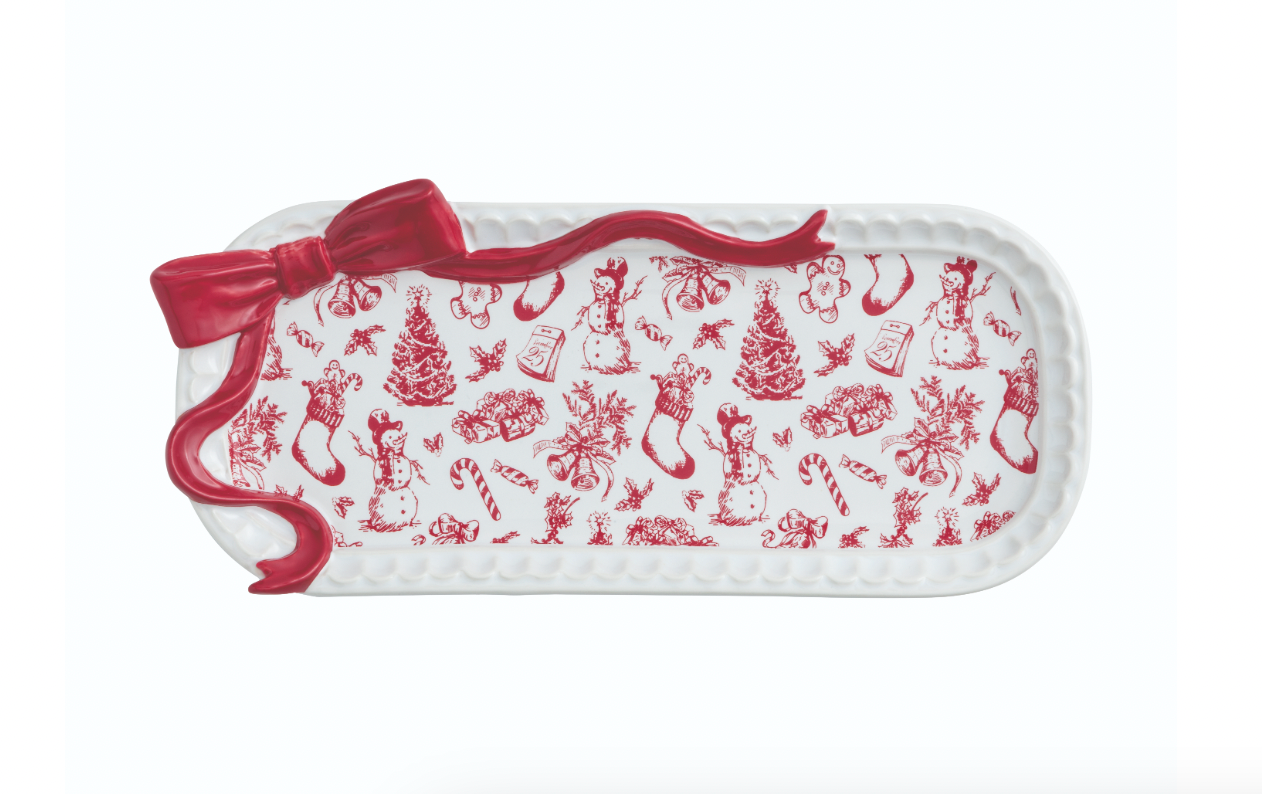 Toile Christmas Plate