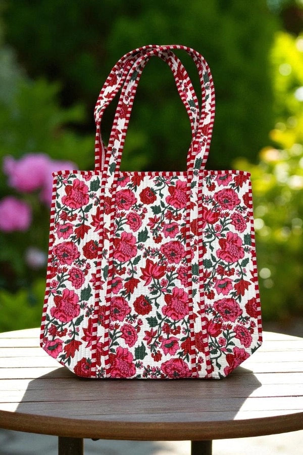 Nash Grey Floral Print Tote Bag