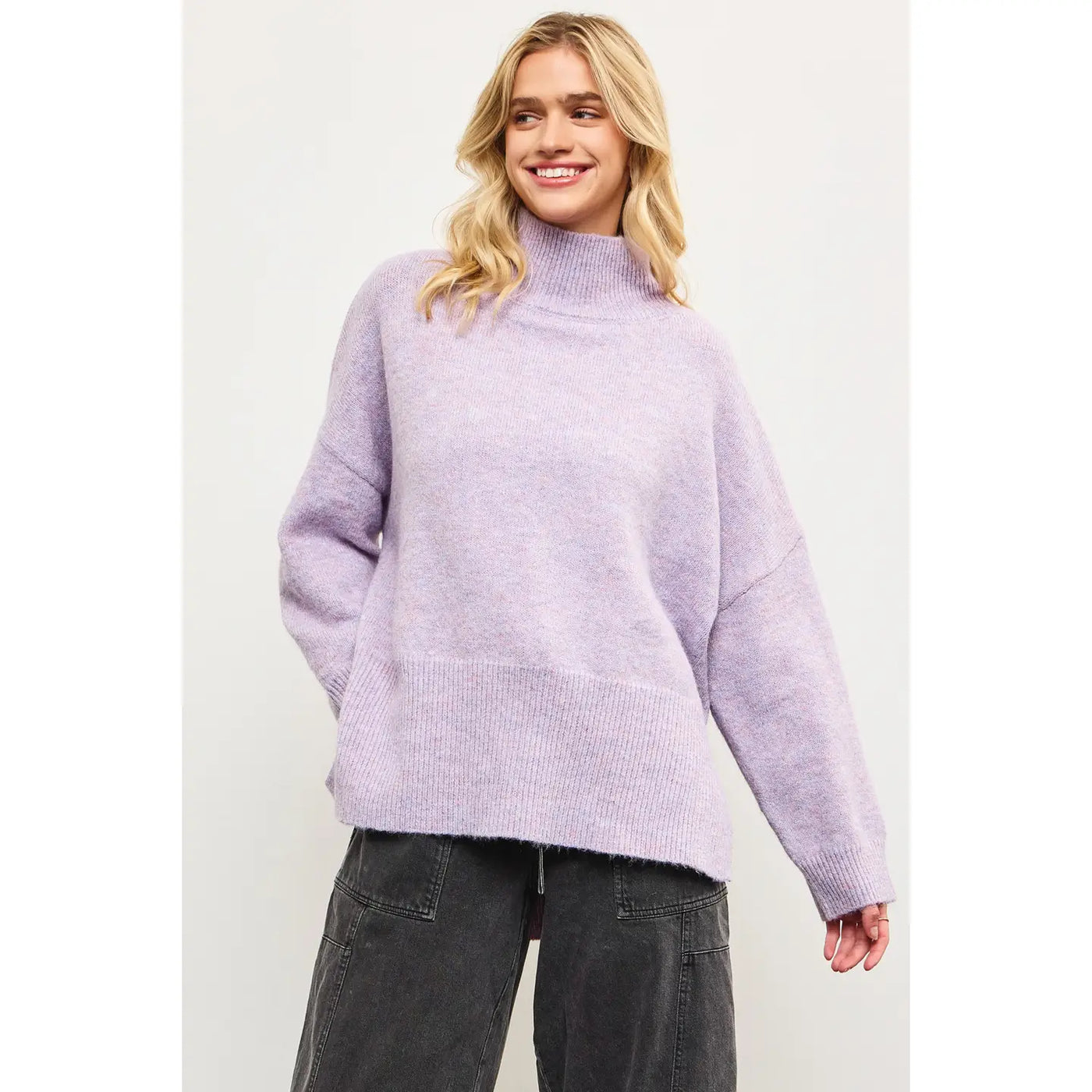 Lavender Multi High Neck Sweater