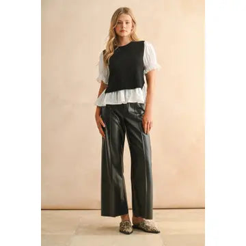 Layered Puff Sleeve Top
