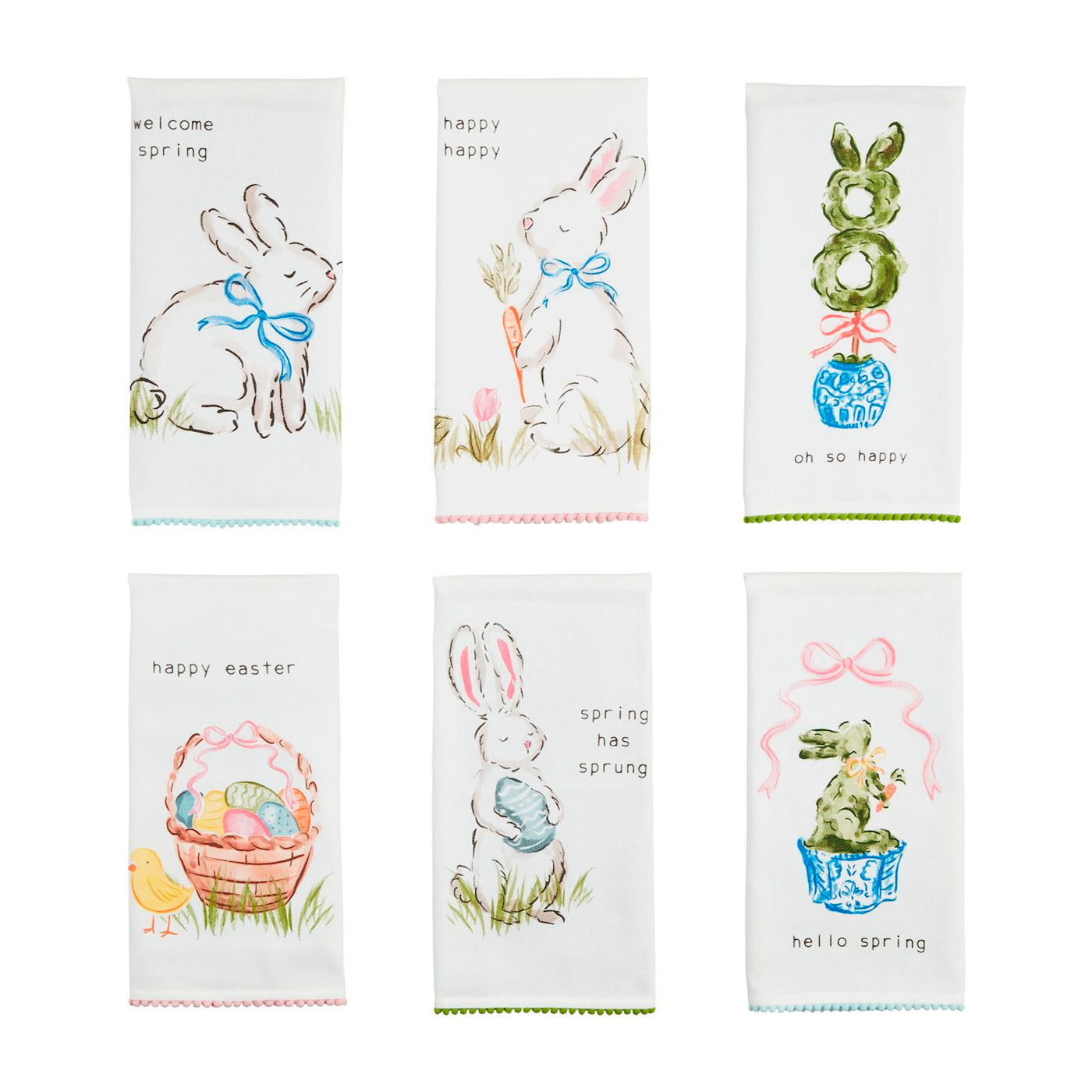 Easter Pom Towels By Mud Pie