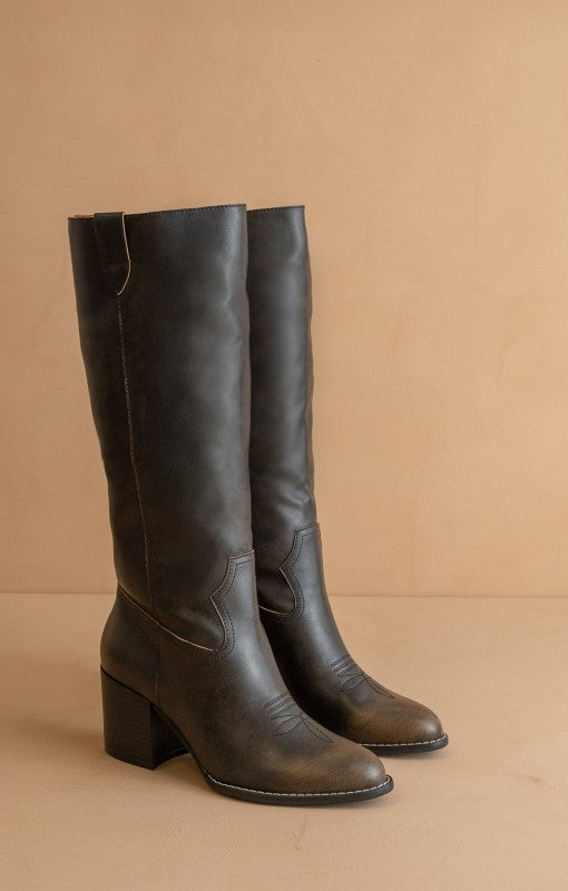 Roxanne Knee High Western Bucket Boot