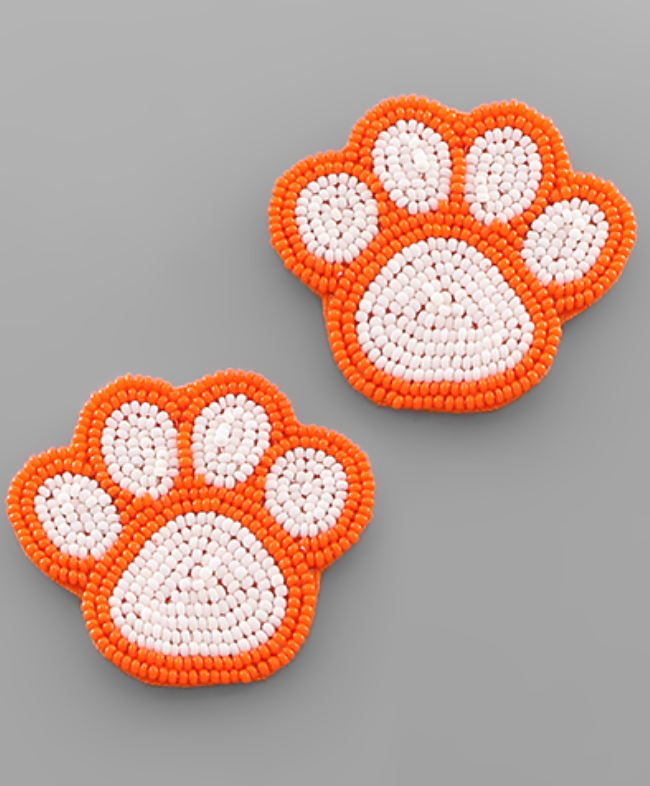 Clemson Beaded Earrings
