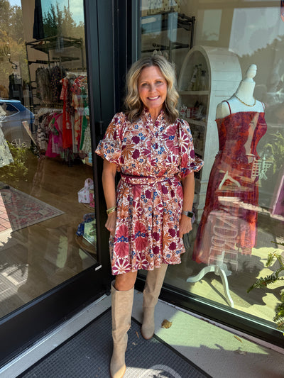 Fall Blooms Mini Dress