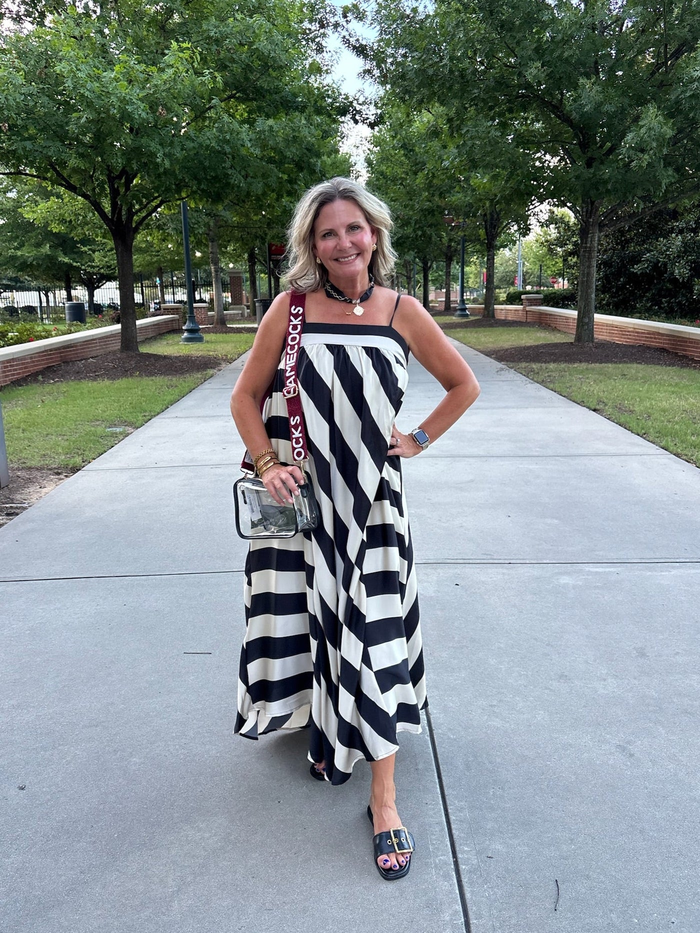 Bold Stripes Flowy Maxi Dress