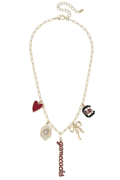 South Carolina Gamecocks Paper Clip Charm Necklace