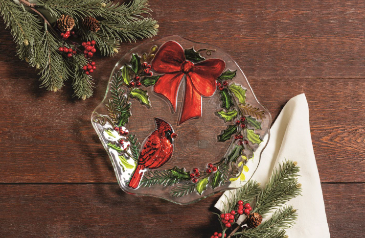 Fused Glass Wreath Plate