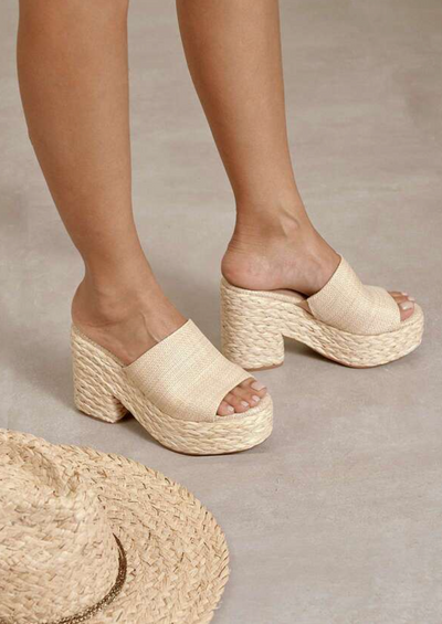Ashlyn Raffia Sandal- Tan