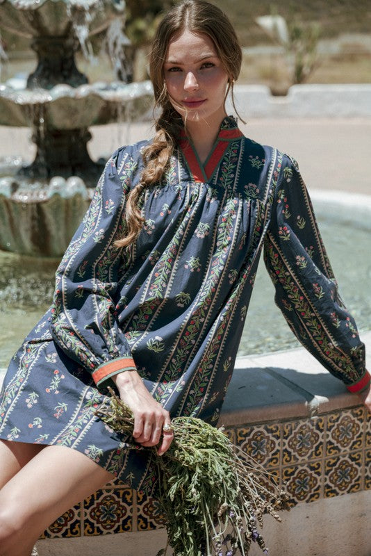 Navy Lovely Floral Dress