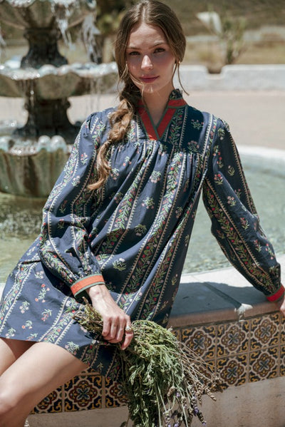 Navy Lovely Floral Dress