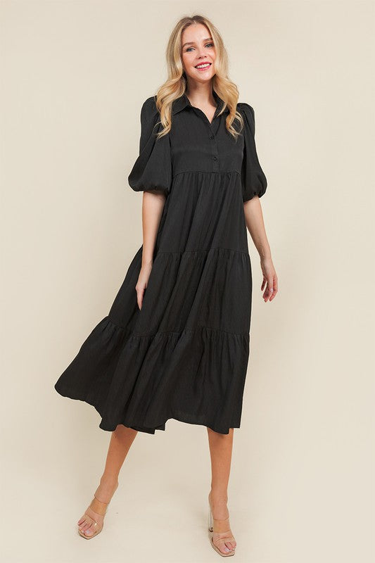 Black Tiered Maxi Dress