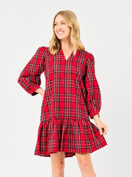 Naomi Red Plaid Dress