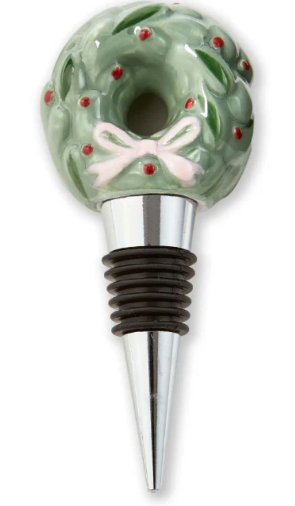 Very Merry Wreath Bottle Stopper By TAG
