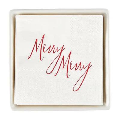 Ceramic Napkin Tray and Napkins