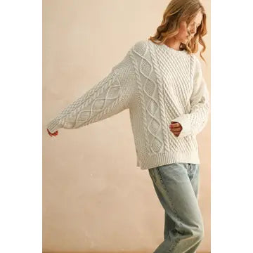 Oatmeal Cable Knit Sweater