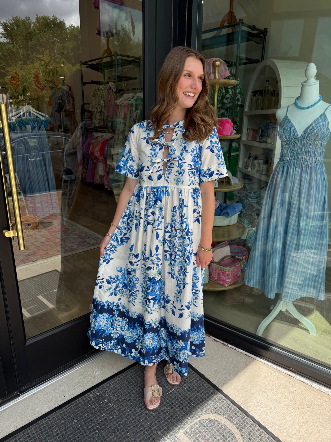 Blue Lilith Floral Maxi Dress