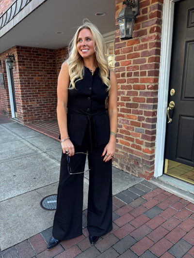Black Tailored Vest and Pants Set
