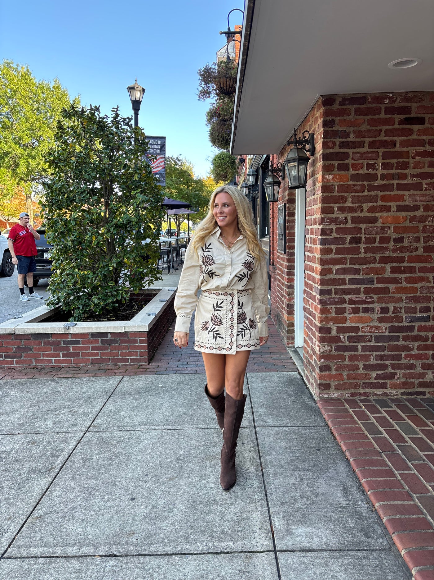 Poppy Embroidered Mini Skirt Set