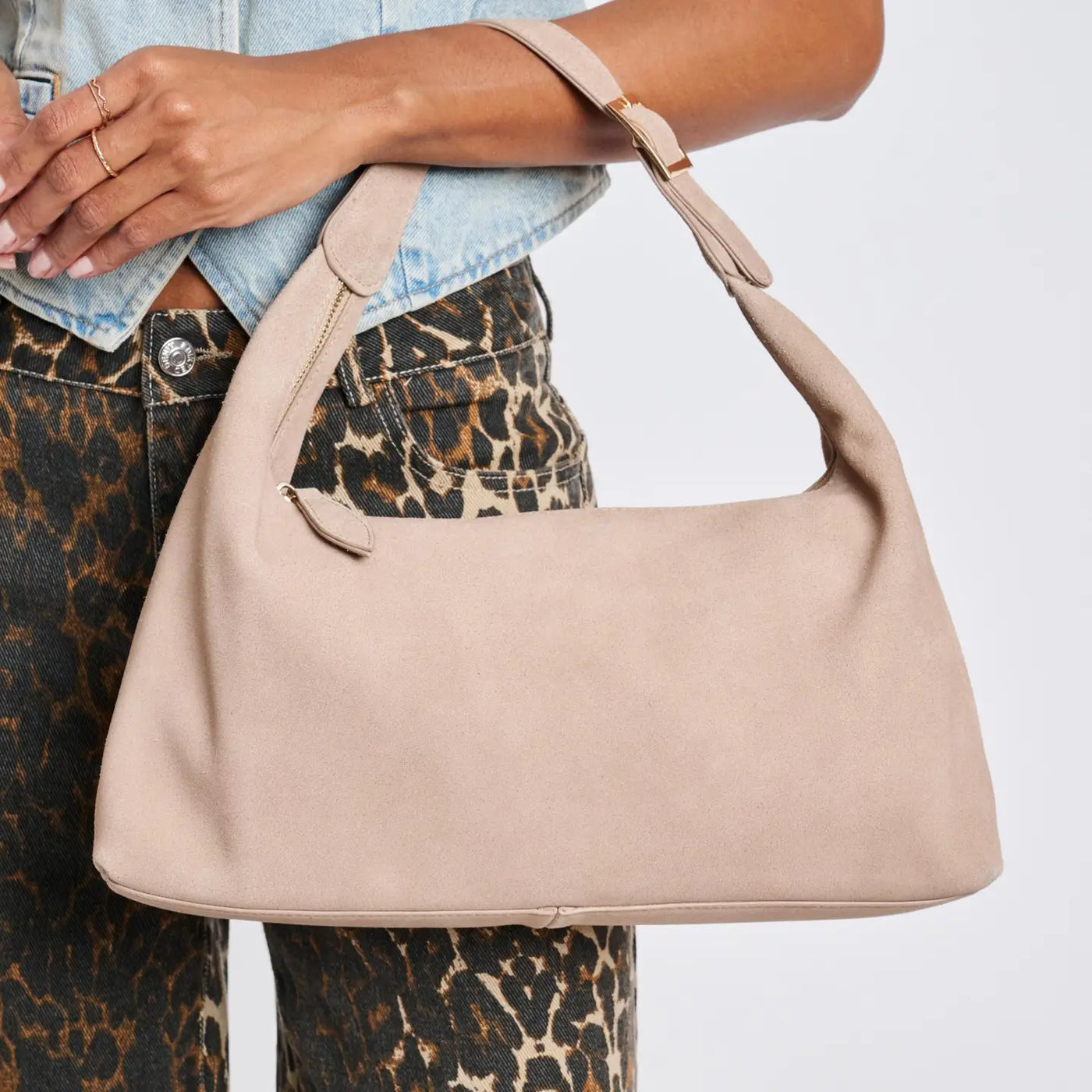 Maple Suede Leather Hobo Bag