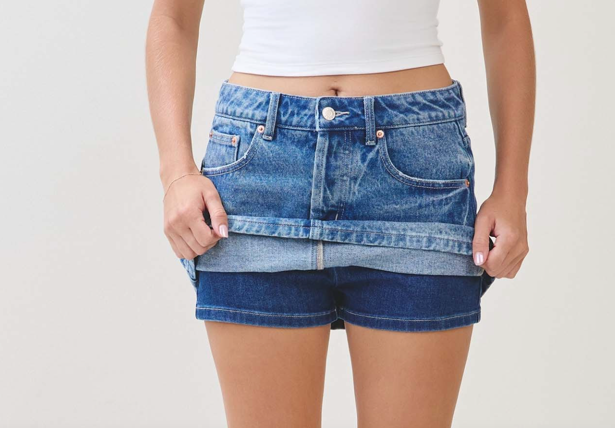 Denim Skort- Medium Denim