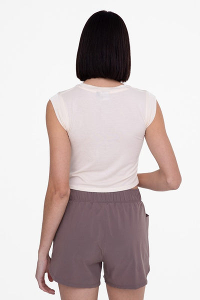 Overlay Cropped Tank- Natural