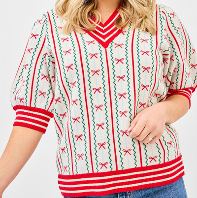 Faith In A Bow Ivory Sweater