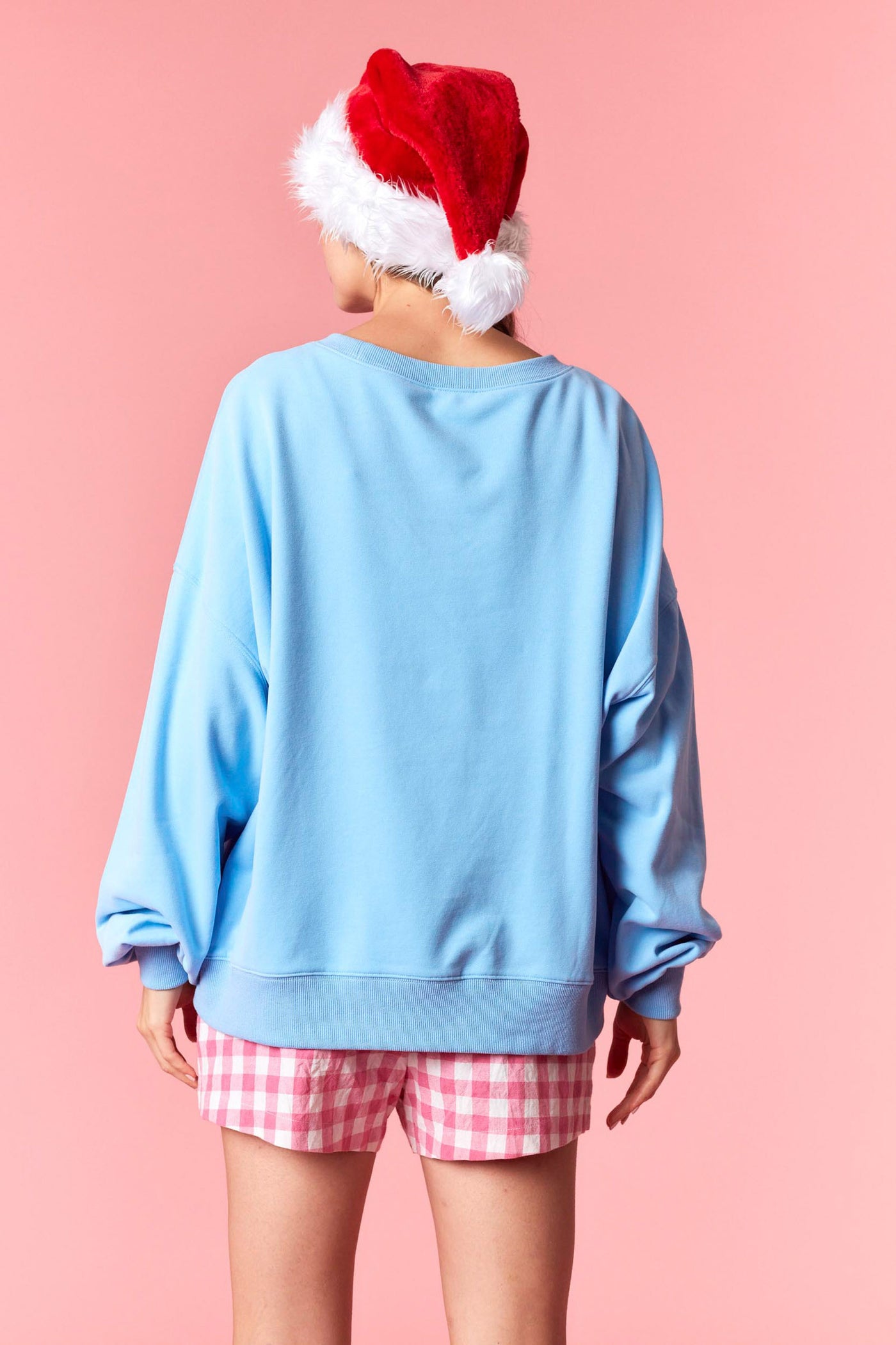 Gingham Bow Detail Sweatshirt
