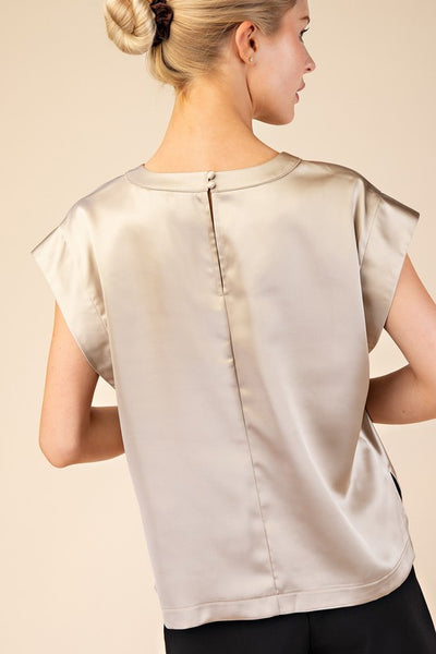 Round Neck Satin Top